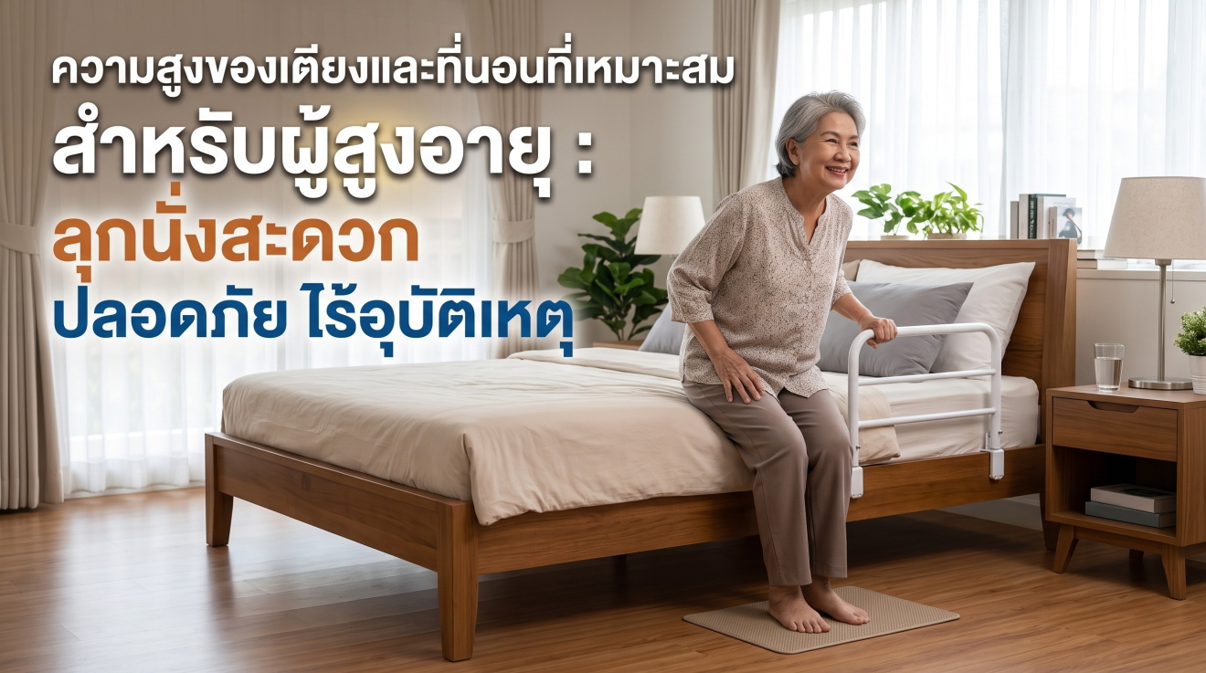 ความสูงของเตียงและที่นอนที่เหมาะสมสำหรับผู้สูงอายุ : ลุกนั่งสะดวก ปลอดภัย ไร้อุบัติเหตุ